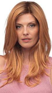 LOCKLAN by Estetica in MANDARIN-ROOTED | Light Auburn and Strawberry Blonde Blend with Golden Brown Roots PPC MAIN IMAGE FB MAIN IMAGE