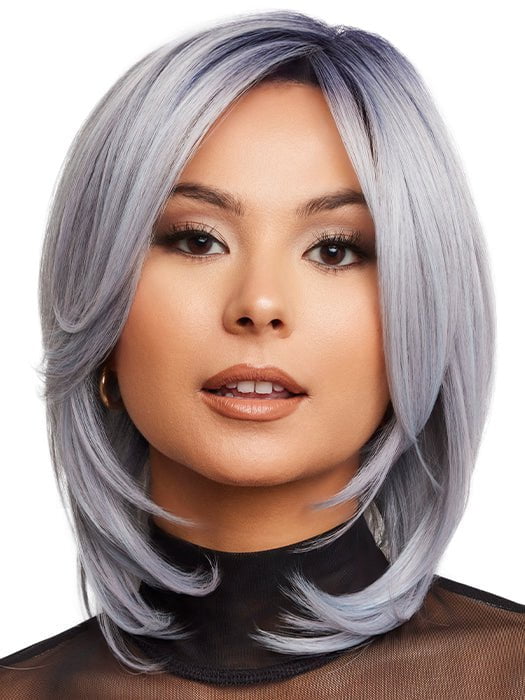 LUXE SLEEK by Rene of Paris in FROZEN-SAPPHIRE | Icy Blue Base with Indigo Black Roots