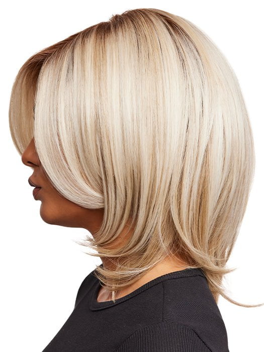 LUXE SLEEK by Rene of Paris in MILKY-OPAL | A Blend of Creamy Blonde and White Blonde Rooted with Warm Brown