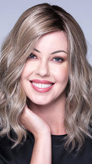 MIU by BelleTress in SHAKEN OATMILK BLONDE R | A Medium and Light Brown Base with Cool and Neutral Blonde, and Light Blonde Highlights with a Medium Brown Root