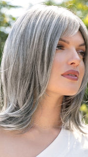 MARION by Rene of Paris in SALT & PEPPER | 50/50 Blend of Pale Steel Grey and Deep Dark Charcoal Grey