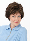 MARITA by ENVY in color AMARETTO CREAM | Dark Brown roots with overall Medium Brown base with Honey Blonde highlights