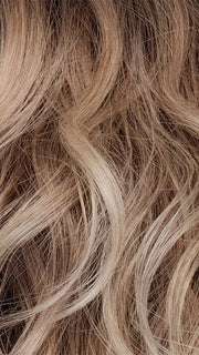 MELTED SAND | Rich, warm brown root melts into the neutral blond tone. Light-beige blond ends complete this stunning color.   