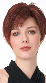 Model is wearing MILEY by ENVY in color DARK-RED | Auburn with Brighter Red highlights 