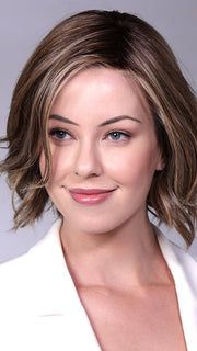 SUNKISSED ALMOND R | A blend of Medium and Light Brown with Light Gold Blonde Highlights and a hint of Cooler Blonde, rooted with Medium and Light Brown