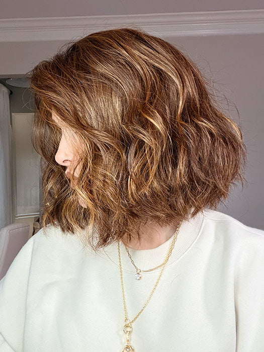 Crystal @crystallhoneycutt wearing NYX by RENE OF PARIS in color MARBLE-BROWN-R | Medium Brown Evenly Blended with Light Honey Brown With Dark Roots