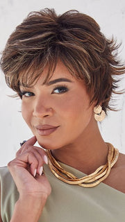 NOUR by Noriko in CHOCOLATE SWIRL | Dark Brown Base with Light Auburn and Honey Blonde evenly Highlighted
