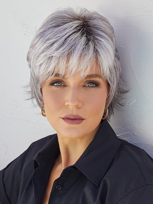 NOUR by Noriko in LILAC-SILVER-R | Dark Root with a Light to Medium Grey Base and a hint of a soft lilac