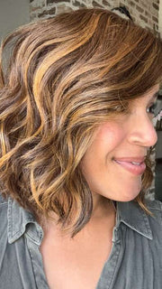 Brea @getwiggywithbrea wearing NYX by RENE OF PARIS in shade MARBLE-BROWN-R | Medium Brown Evenly Blended with Light Honey Brown With Dark Roots