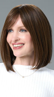 Model is wearing PAIGE by ENVY in ESPRESSO | A cool, Multi-Dimensional Medium Brown with Darker Brown Roots