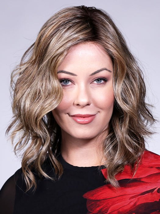 POLO by BelleTress in BROWN SUGAR COOKIE R | The roots are a Rich Brown Tone that seamlessly transitions into a Warm, Golden-Brown base. Delicate highlights in honey and toffee tones add dimension