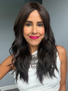 Lorena @faux.hurr.lifee wearing POSH WAVEZ by LORENA in color DARK CHOCOLATE | Dark Brown and Medium Brown Evenly Blended