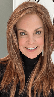 Susan Sparks @sparkles_intheworld wearing SPOTLIGHT ELITE by RAQUEL WELCH WIGS in color RL31/29 FIERY COPPER | Medium Light Auburn Evenly Blended with Ginger Blonde