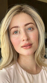Steph @wigswithsteph wearing BEVERLY HILLS by BELLETRESS in color MILKSHAKE BLONDE R | A mixture of Light Sandy Brown, Highlighted with Light Ash Blonde with a Hint of Light Platinum Blonde with a Medium Root Color
