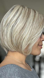 Brea @getwiggywithbrea wearing STRAIGHT UP WITH A TWIST ELITE by RAQUEL WELCH WIGS in color RL19/23SS SHADED BISCUIT | Light Ash Blonde Evenly Blended with Cool Platinum Blonde with Dark Roots
