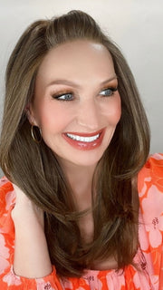 Kim H. @letstalkwithkim wearing BEVERLY HILLS by BELLETRESS in color COOLEST ASH BROWN | A combination of Light Ash Brown, Cool Medium Brown and a hint of Dark Blonde