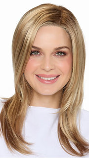 SPARKLING CHAMPAGNE | Medium Brown roots with overall Strawberry Blonde base and soft Golden Blonde highlights