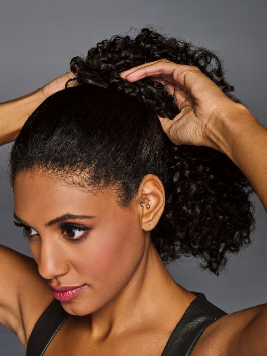 Embrace your natural texture with this super curly ponytail