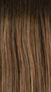 RH8/29SS SHADED HAZELNUT | Warm Medium Brown with Ginger Blonde highlights from dark roots to ends