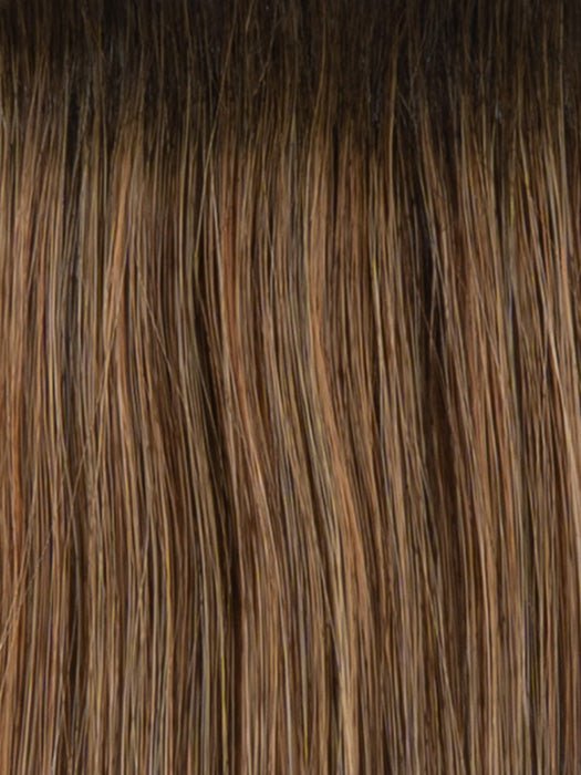 RH8/29SS SHADED HAZELNUT | Warm Medium Brown with Ginger Blonde highlights from dark roots to ends