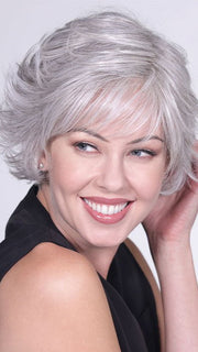 Model is wearing ROMA by BELLETRESS in color OYSTER-GRAY OYSTER GRAY | A mixture of Lightest Gray and a hint of White