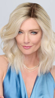 BIG SPENDER by Raquel Welch in RL16/22SS SHADED ICED SWEET CREAM | Pale Blonde with Slight Platinum Highlighting with Dark Roots