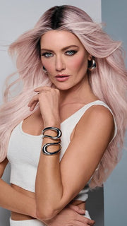 QUEUE THE HUE by RAQUEL WELCH in color   GRAY/LAVENDER PINK