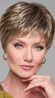 WINNER PREMIUM by Raquel Welch in SS12/22 SHADED CAPPUCCINO | Light Golden Brown Evenly Blended with Cool Platinum Blonde Highlights and Dark Roots FB MAIN IMAGE