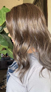 Nichole Corbett @nicholealee wearing READY FOR IT by GABOR in shade GF4-10SS ICED JAVA | Off Black Shaded with Dark Brown