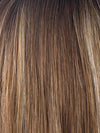 MARBLE-BROWN R | Medium Brown and Light Honey Brown evenly blended and dark roots