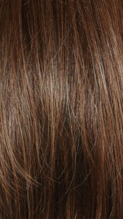 RICH CHOCOLATE BROWN R | A mixture of Dark and Medium Brown, Highlighted with Dark Auburn, Strawberry, Mahogany and Rooted with Dark Brown