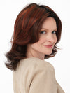 RYLEE by ENVY in color CHOCOLATE CHERRY | Dark Brown roots with overall Medium Brown base with Deep Red highlights