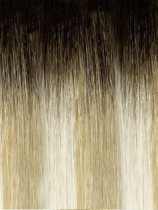 SATIN-BLOND-R | Medium Brown Roots with a Dark Gold and Light Gold Blend