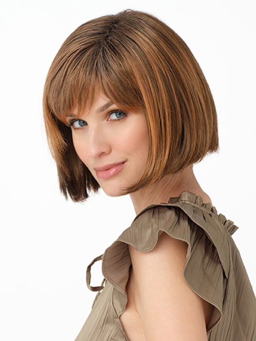 SCARLETT by ENVY in color SAFFRON SPICE | A blend of Light Coppers and Warm Auburns with Darker Brown Roots