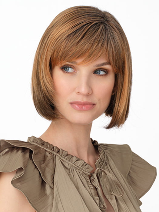 SCARLETT by ENVY in color SAFFRON SPICE | A blend of Light Coppers and Warm Auburns with Darker Brown Roots