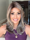 Crystal Honeycutt @thehairhoneys is wearing SEVILLE by BELLE TRESS in color BUTTERED-TOAST-R | A mix of Blonde and Brown tones