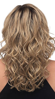 RH12/26RT4 | Light Brown with Chunky Golden Blonde Highlights and Dark Brown Roots