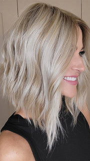 Natalie Gray @vanish.into.thin.hair wearing SKYLAR by JON RENAU in FS17/101S18 PALM SPRINGS BLONDE | Light Ash Blonde with Pure White Natural Violet Bold Highlights, Shaded with Dark Natural Ash Blonde