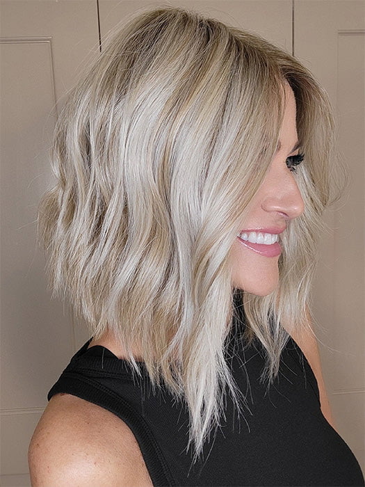 Natalie Gray @vanish.into.thin.hair wearing SKYLAR by JON RENAU in FS17/101S18 PALM SPRINGS BLONDE | Light Ash Blonde with Pure White Natural Violet Bold Highlights, Shaded with Dark Natural Ash Blonde