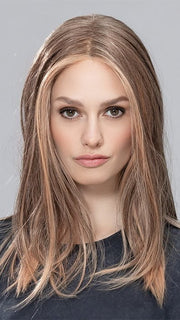 SLEEK by Ellen Wille in POWDER BLONDE TIPPED | Light Brown and Lightest Ash Blonde with Red Violet Blended with Pale Pink and Lighter Tipped Ends
