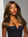 Model is wearing SLEEK SOPHISTICATION by RAQUEL WELCH in color RL8/12SS | Medium Brown shaded with Dark Blonde