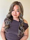 Katrina Lacasma and Arlah Soriano @wearthehairsis is wearing SOPHIA by BELLE TRESS in color CHOCOLATE BUTTERCREAM R | Medium and Dark Brown Rooted with a Blend of Medium Brown and Dark Blonde
