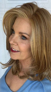 Susan @an_affair_with_hair wearing SHOWRUNNER by RAQUEL WELCH in shade RL14/25 HONEY GINGER | Dark Blonde Evenly Blended with Medium Golden Blonde