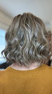 Eileen @crazywiglady is wearing STELLA by ELLEN WILLE in color BEIGE-MULTI-SHADED 14.22.12 | Lightest Brown and Medium Ash Blonde blend with Light Neutral Blonde and Shaded Roots
