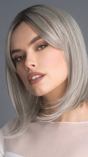 HIGH HEAT MID STRAIGHT TOPPER by Rene of Paris in SILVER-BROWN-MR | Micro Root that transcends into Silver, Grey and Honey Brown Tones PPC MAIN IMAGE FB MAIN IMAGE