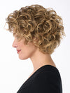 Model is wearing SUZI by ENVY in color FROSTED | Light Brown with Wheat Blonde blended highlights