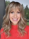Natalie Gray @vanish.into.thin.hair is wearing SWIFT by BELLE TRESS in color BROWN SUGAR BLONDE-R | A warm, dimensional blend of medium brown and golden blonde highlights with natural-looking darker roots for depth and a sun-kissed finish.