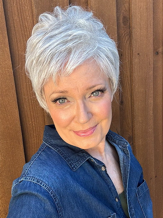 Mel B. @mels.be.ageless wearing TIME COMFORT by ELLEN WILLE in SILVER MIX | Pure Silver White and Pearl Platinum Blonde Blendcolor