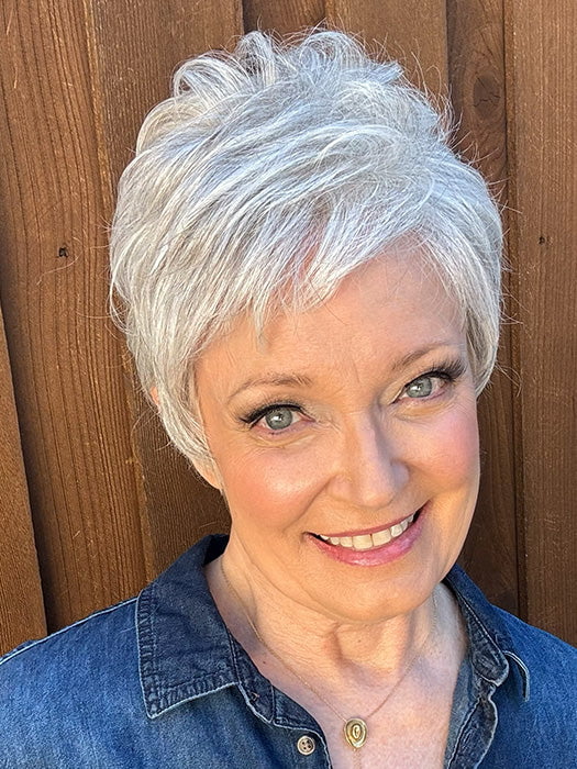 Mel B. @mels.be.ageless wearing TIME COMFORT by ELLEN WILLE in SILVER MIX | Pure Silver White and Pearl Platinum Blonde Blendcolor