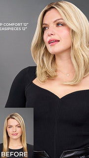 12FS8 SHADED PRALINE | Medium Natural Gold Blonde, Light Gold Blonde, Pale Natural Blonde Blend, Shaded with Dark Brown